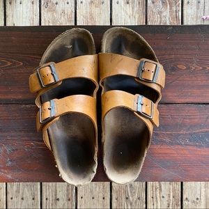 RARE Birkenstocks Leather Aged Tan MENS 10